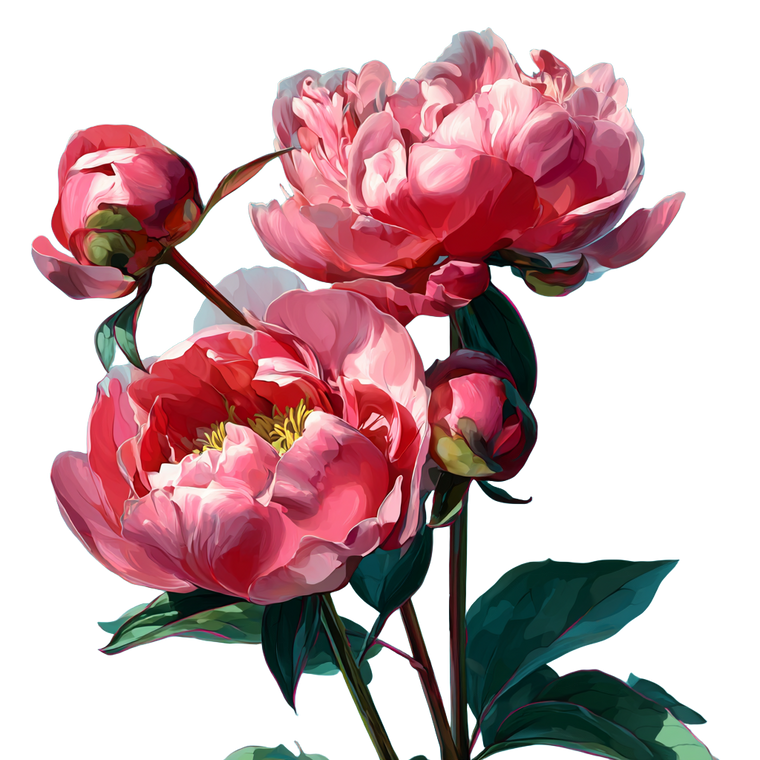 Pink Peonies V4 Vinyl Car Decal Sticker – Waterproof & UV-Resistant 3.4133333333333336"