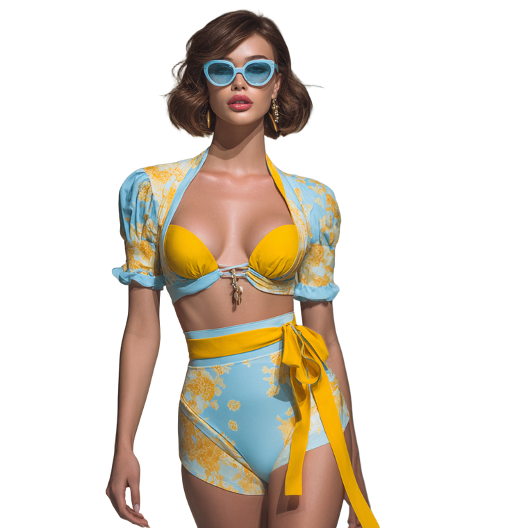 Chic Feminine Beachwear Vinyl Car Decal Sticker – Waterproof & UV-Resistant 3.4133333333333336"