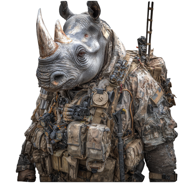 Tactical Cyborg Rhino Vinyl Car Decal Sticker – Waterproof & UV-Resistant 6.826666666666667"