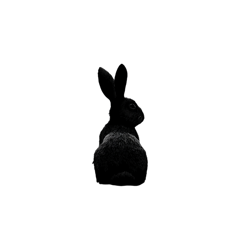 Black Rabbit Retreating Vinyl Car Decal Sticker – Waterproof & UV-Resistant 3.4133333333333336"