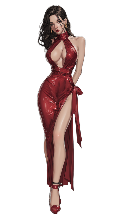 Red Leather Dress V3 Vinyl Car Decal Sticker – Waterproof & UV-Resistant 4.8533333333333335"