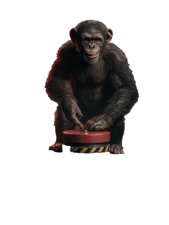 Nuclear Chimp Vinyl Car Decal Sticker – Waterproof & UV-Resistant 8.213333333333333"