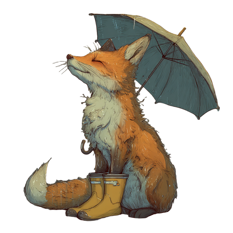 Fox With Umbrella Vinyl Car Decal Sticker – Waterproof & UV-Resistant 3.4133333333333336"