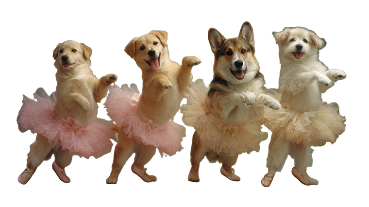 Ballet Dancing Puppies Vinyl Car Decal Sticker – Waterproof & UV-Resistant 2.72"