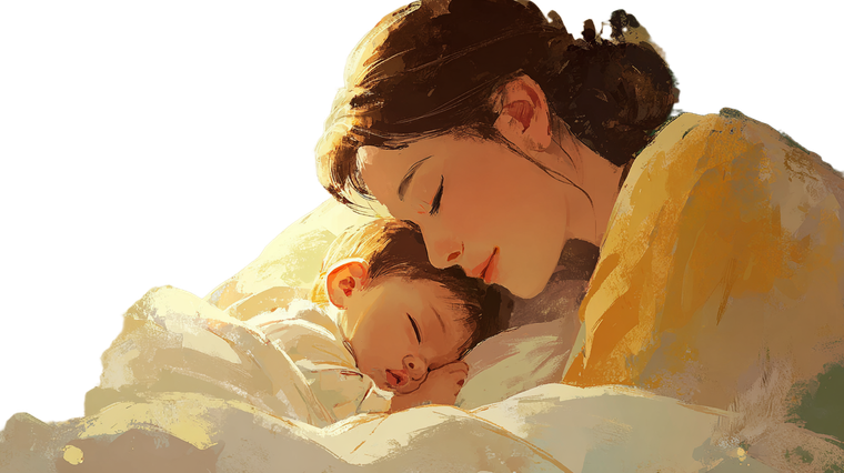 Mother And Baby V87 Vinyl Car Decal Sticker – Waterproof & UV-Resistant 2.72"