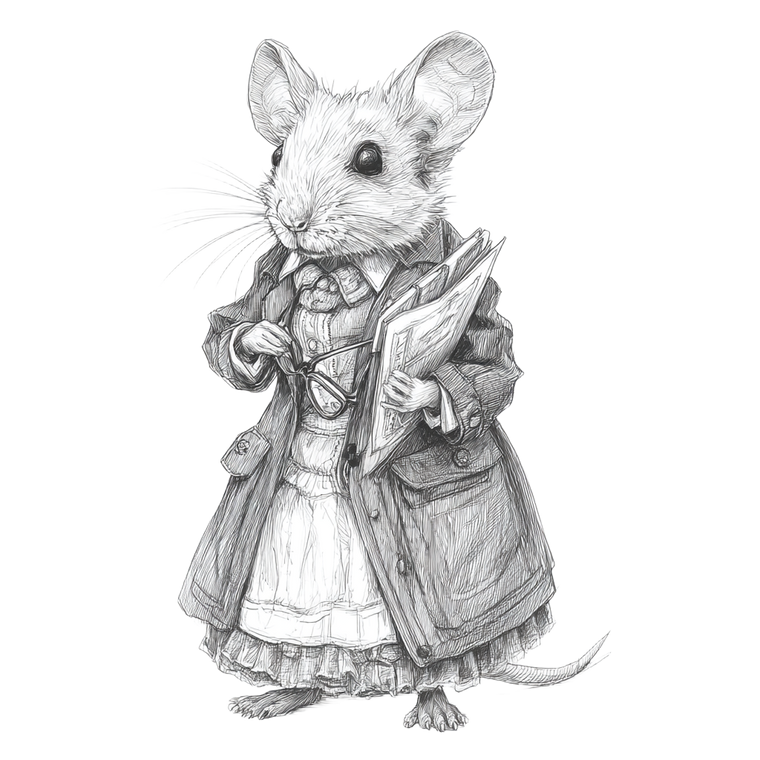 Mouse Secretary Vinyl Car Decal Sticker – Waterproof & UV-Resistant 3.4133333333333336"