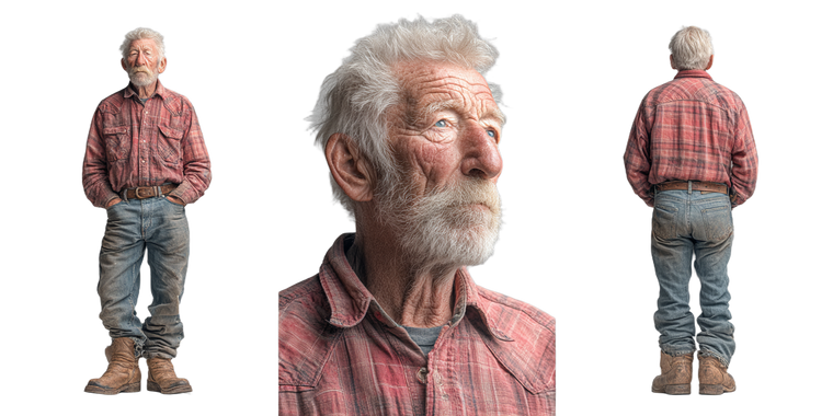 Elderly Man Portraits Vinyl Car Decal Sticker – Waterproof & UV-Resistant 5.12"
