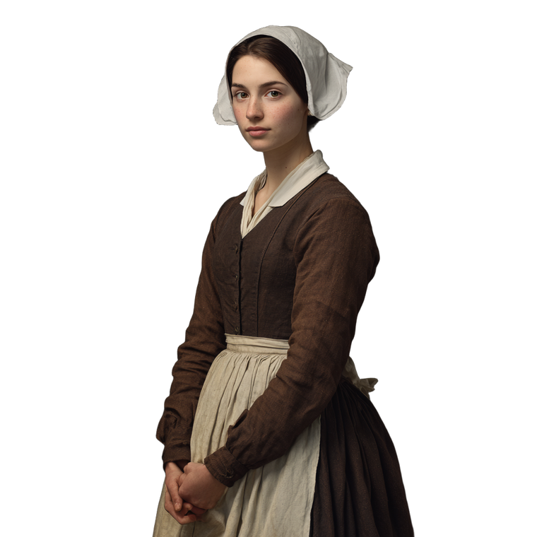 Puritan Woman Vinyl Car Decal Sticker – Waterproof & UV-Resistant 3.4133333333333336"