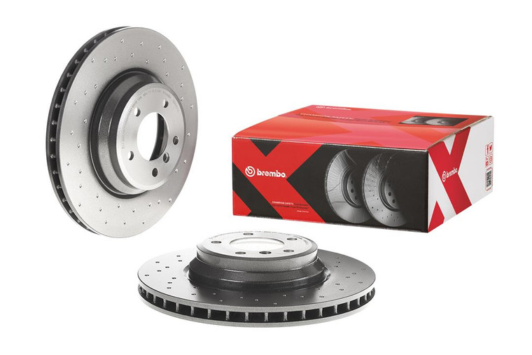 Enhance Your BMW's Braking Performance with Brembo 348mm Vented Xtra Cross Drilled Brake Rotor | Fits 335xi, X1, 335i & More