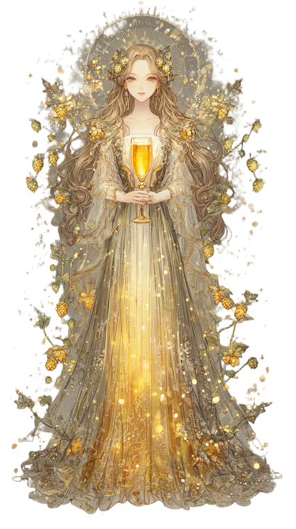 Golden Beer Goddess Vinyl Car Decal Sticker – Waterproof & UV-Resistant 9.706666666666667"