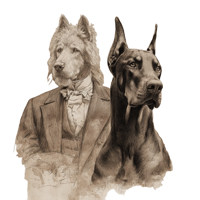 German Shepherd Doberman Vinyl Car Decal Sticker – Waterproof & UV-Resistant 6.826666666666667"