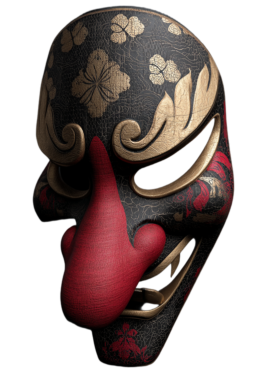 Japanese Oni Mask V18 Vinyl Car Decal Sticker – Waterproof & UV-Resistant 4.4