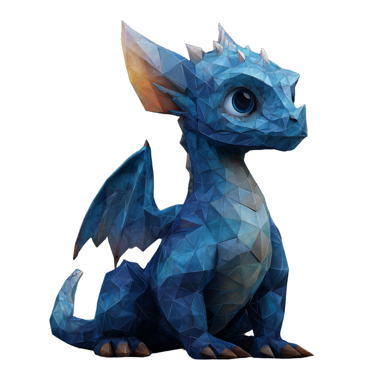 Blue Lowpoly Dragon Vinyl Car Decal Sticker – Waterproof & UV-Resistant 3.4133333333333336"