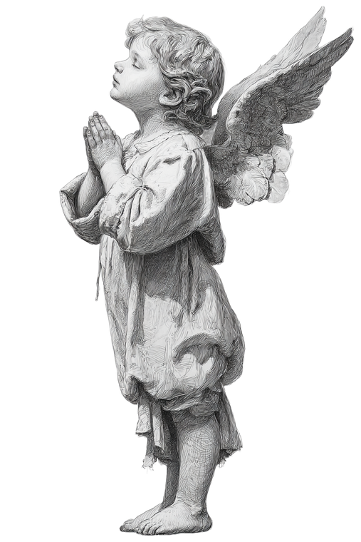 Praying Little Angel Vinyl Car Decal Sticker – Waterproof & UV-Resistant 4.4