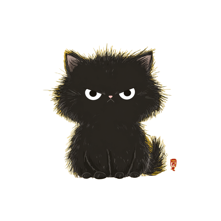 Annoyed Fluffy Kitten Vinyl Car Decal Sticker – Waterproof & UV-Resistant 3.4133333333333336"