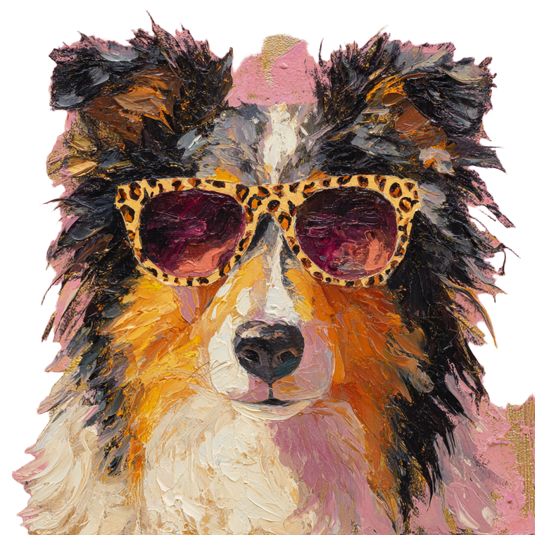 Collie In Sunglasses Vinyl Car Decal Sticker – Waterproof & UV-Resistant 3.4133333333333336"
