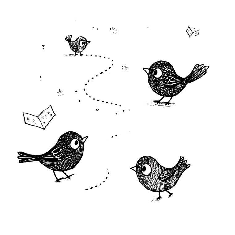 Birds On Path Vinyl Car Decal Sticker – Waterproof & UV-Resistant 3.4133333333333336"