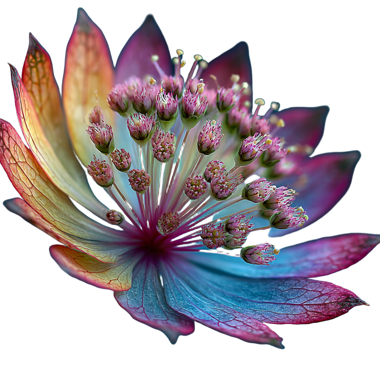 Astrantia Flower Close-Up Vinyl Car Decal Sticker – Waterproof & UV-Resistant 3.4133333333333336"