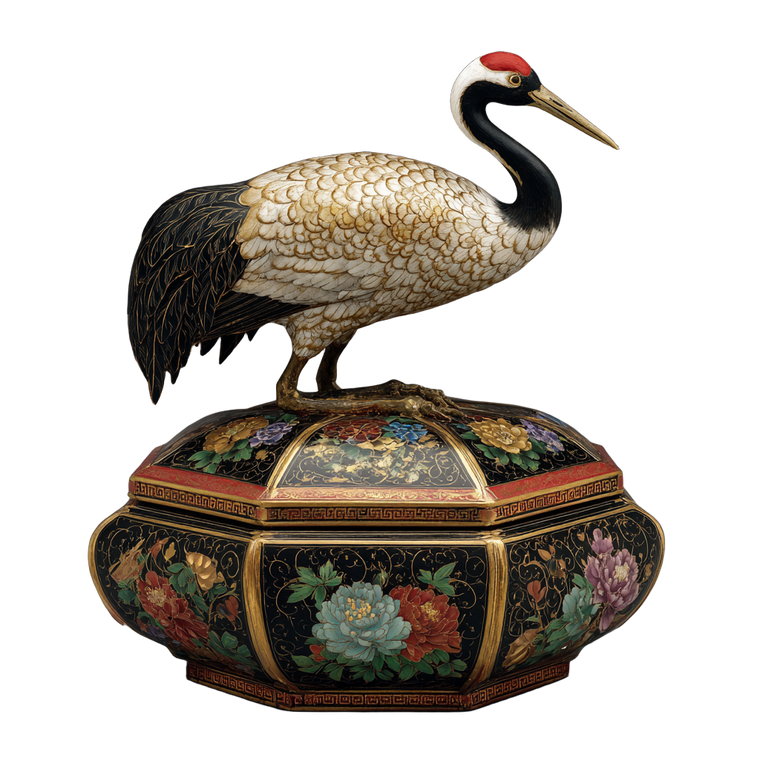 Red-Crowned Crane Jar Vinyl Car Decal Sticker – Waterproof & UV-Resistant 3.4133333333333336"