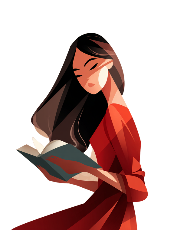 Woman Reading Book V12 Vinyl Car Decal Sticker – Waterproof & UV-Resistant 4.0"