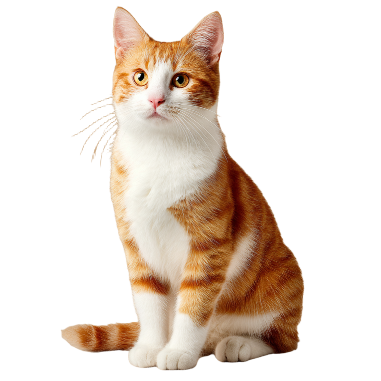 Orange White Cat V3 Vinyl Car Decal Sticker – Waterproof & UV-Resistant 3.4133333333333336"