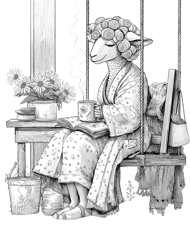 Sheep In Curlers Vinyl Car Decal Sticker – Waterproof & UV-Resistant 4.0"