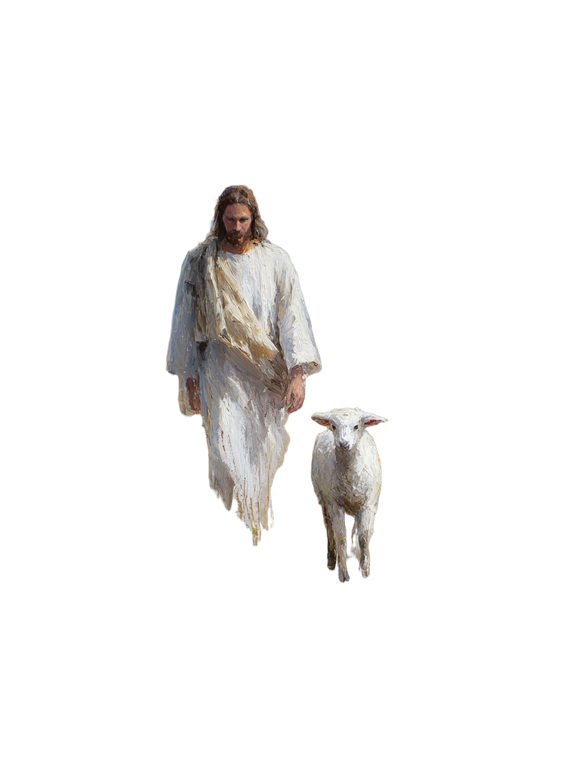 Jesus With Lamb V28 Vinyl Car Decal Sticker – Waterproof & UV-Resistant 8.213333333333333"
