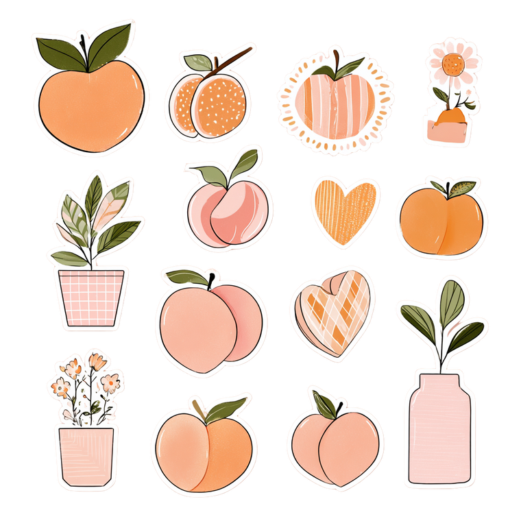 Peach Stickers Vinyl Car Decal Sticker – Waterproof & UV-Resistant 3.4133333333333336"
