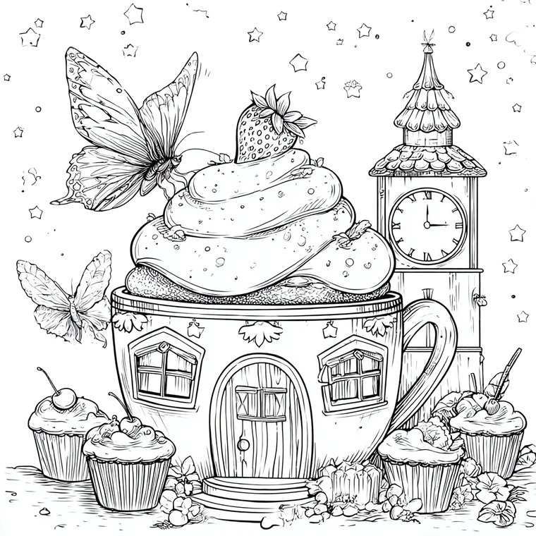 Fairy Teacup Home Vinyl Car Decal Sticker – Waterproof & UV-Resistant 3.4133333333333336"