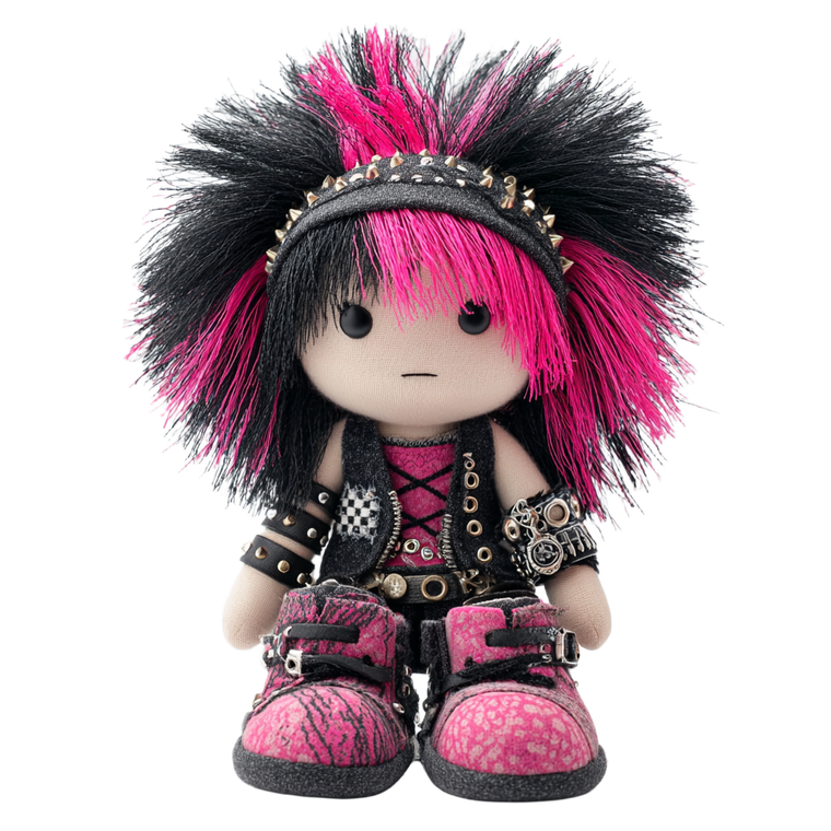 Punk Rag Doll Vinyl Car Decal Sticker – Waterproof & UV-Resistant 3.4133333333333336"