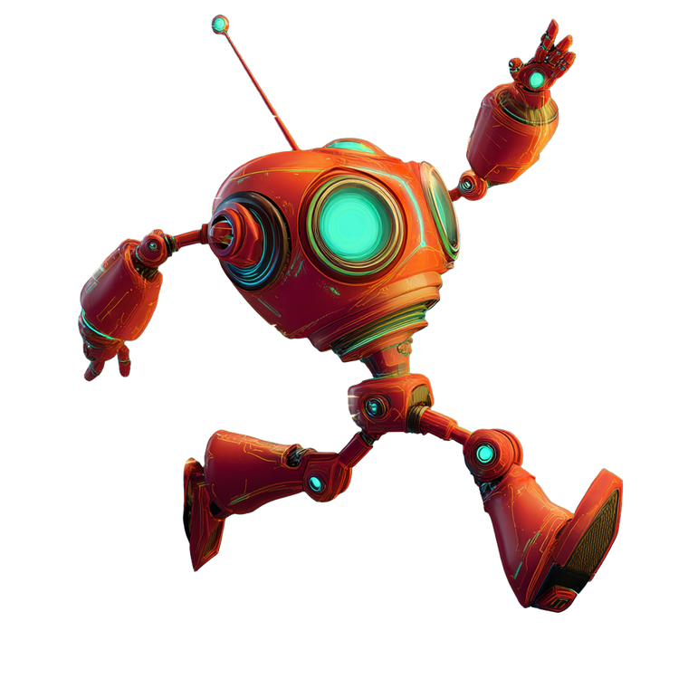 Energetic Cartoon Robot Vinyl Car Decal Sticker – Waterproof & UV-Resistant 3.4133333333333336"