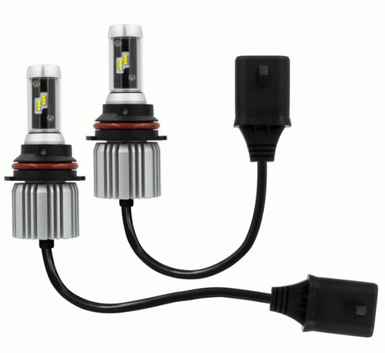 Metra Electronics 9007 LED Bulb Set | Heise  Philips Luxeon ZES Chipset | 6000 Lumens | 6500K Color | IP67 | 9-32V