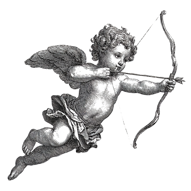 Plump Flying Cupid Vinyl Car Decal Sticker – Waterproof & UV-Resistant 3.4133333333333336"