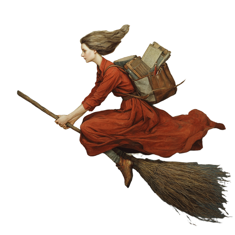 Flying Witch V7 Vinyl Car Decal Sticker – Waterproof & UV-Resistant 3.4133333333333336"