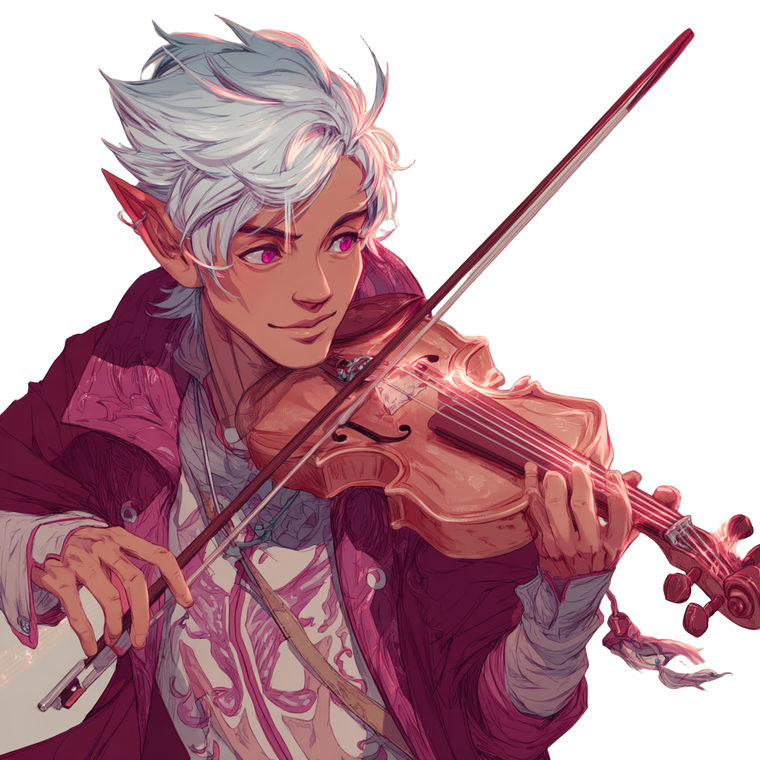 Charismatic Half-Elf Bard V2 Vinyl Car Decal Sticker – Waterproof & UV-Resistant 3.4133333333333336"