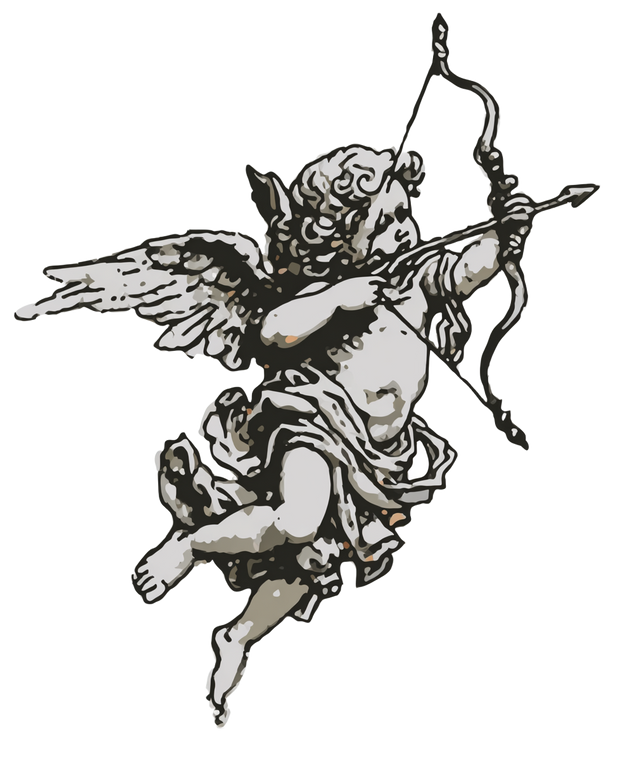 Winged Cherub Archer Vinyl Car Decal Sticker – Waterproof & UV-Resistant 8.0"