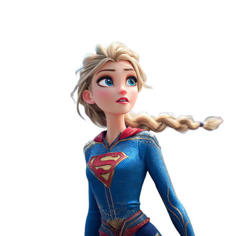 Elsa As Superman Vinyl Car Decal Sticker – Waterproof & UV-Resistant 3.4133333333333336"