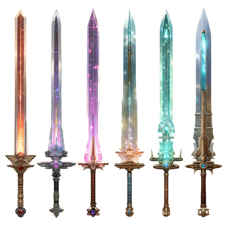 Glowing Fantasy Swords Vinyl Car Decal Sticker – Waterproof & UV-Resistant 3.4133333333333336"