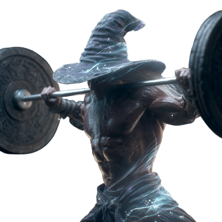 Muscular Wizard Lifting Vinyl Car Decal Sticker – Waterproof & UV-Resistant 3.4133333333333336"