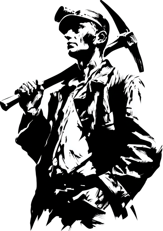 British Coal Miner V2 Vinyl Car Decal Sticker – Waterproof & UV-Resistant 4.32"