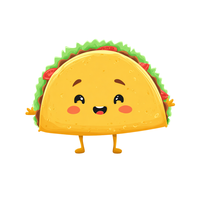 Smiling Taco Character Vinyl Car Decal Sticker – Waterproof & UV-Resistant 3.4133333333333336"