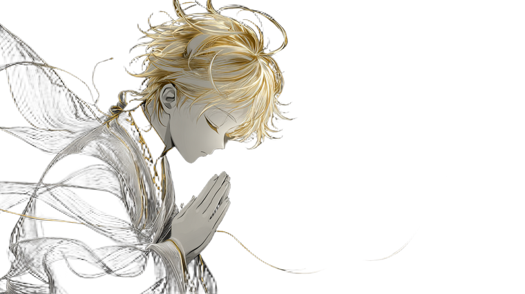 Praying Anime Boy V2 Vinyl Car Decal Sticker – Waterproof & UV-Resistant 2.72"