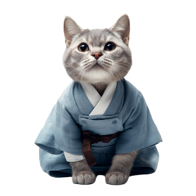 Handsome Hanbok Cat Vinyl Car Decal Sticker – Waterproof & UV-Resistant 6.826666666666667"