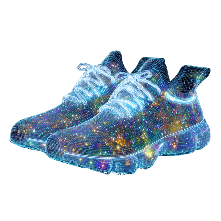Glowing Futuristic Sneakers Vinyl Car Decal Sticker – Waterproof & UV-Resistant 3.4133333333333336"