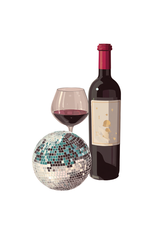 Wine Disco Scene Vinyl Car Decal Sticker – Waterproof & UV-Resistant 8.6