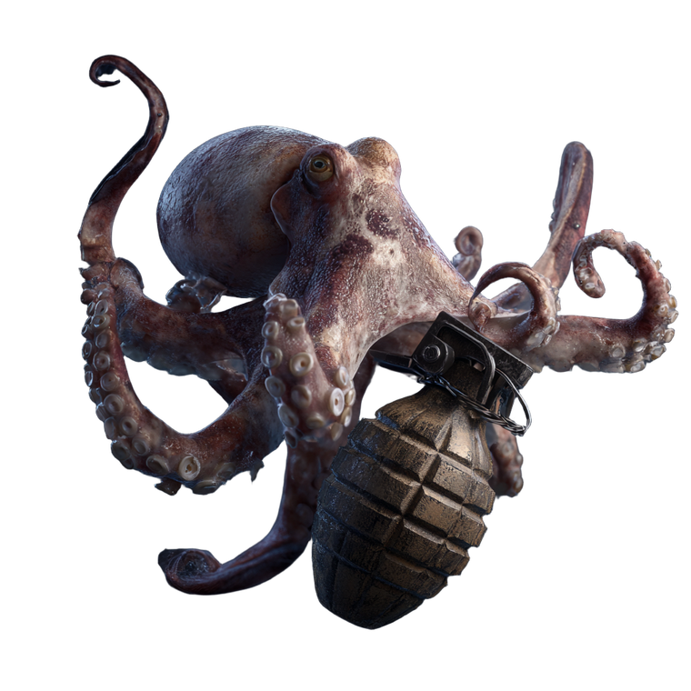 Grenade Octopus Vinyl Car Decal Sticker – Waterproof & UV-Resistant 3.4133333333333336"