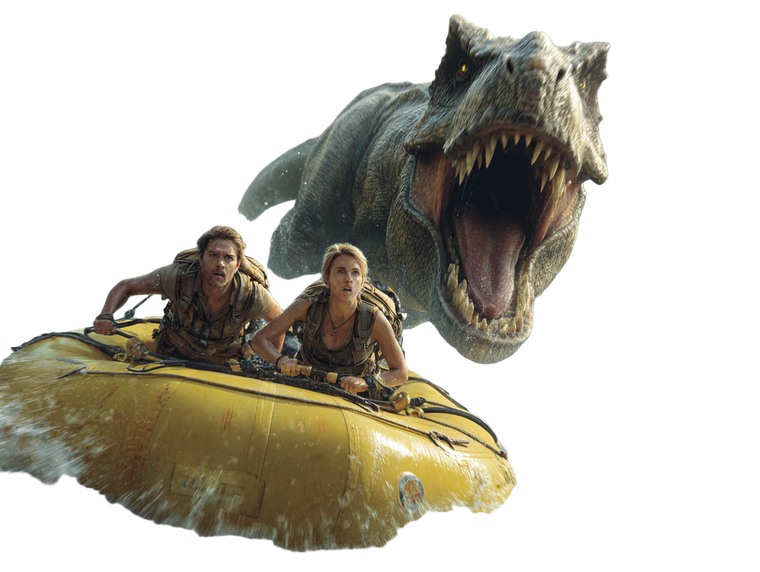 Dino Chase Adventure Vinyl Car Decal Sticker – Waterproof & UV-Resistant 6.1866666666666665"