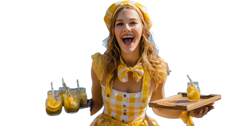 Italian Waitress Serving Vinyl Car Decal Sticker – Waterproof & UV-Resistant 5.4