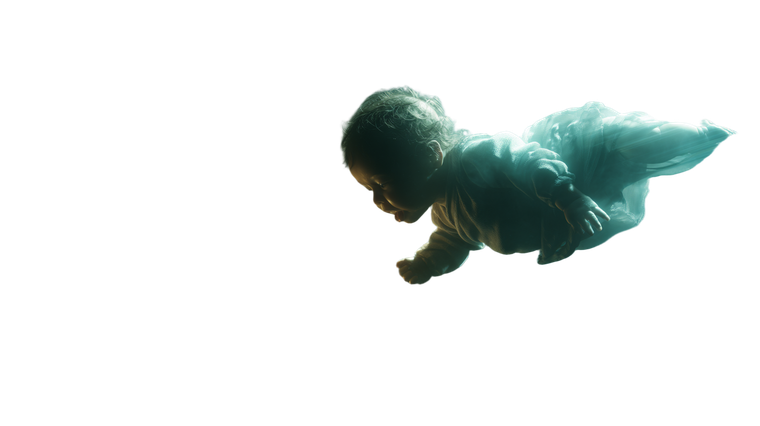 Levitating Baby Vinyl Car Decal Sticker – Waterproof & UV-Resistant 2.72"