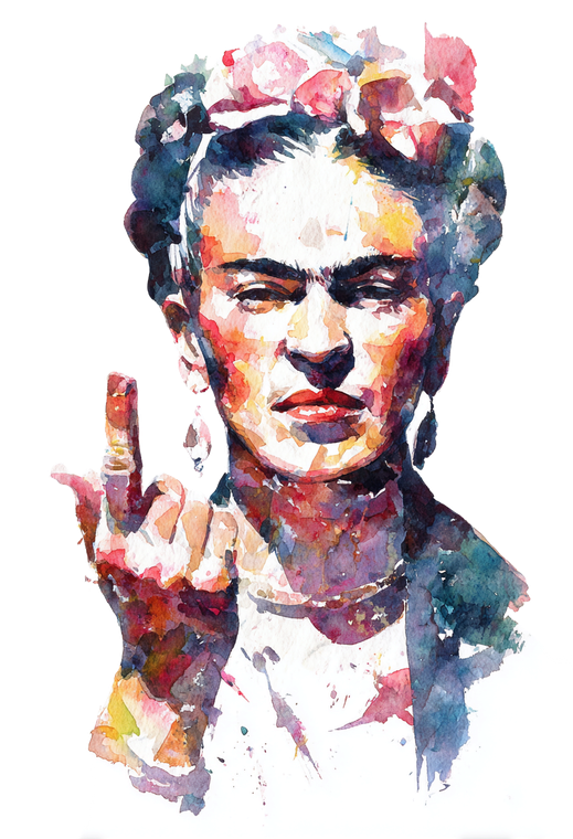 Angry Frida Kahlo Vinyl Car Decal Sticker – Waterproof & UV-Resistant 4.373333333333333"